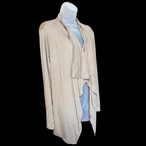 Croft & Barrow Tan Open Waterfall L/S Knit Cardigan Sz XL Cozy Drapy Lagenlook - Picture 6 of 8